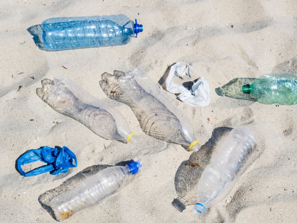 Botellas de Agua Plásticas en la Arena: Impacto de la Contaminación Plástica
